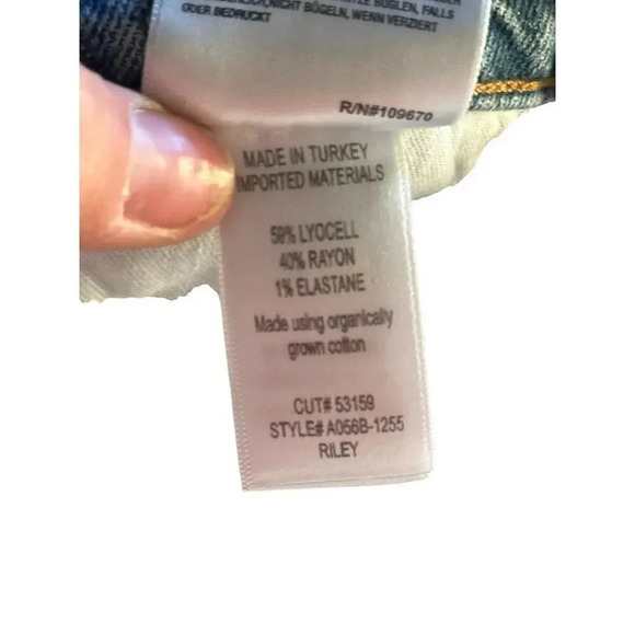 AGOLDE Blue Distressed Straight Leg Jeans Size 26 Riley - Picture 7 of 9